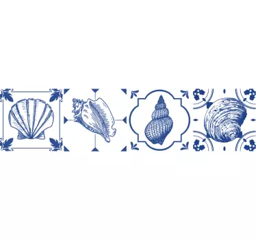 Adesivos azulejos Azulejo de parede de conchas - TenStickers