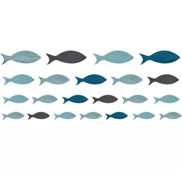 Autocolante com peixes silhueta peixes - TenStickers