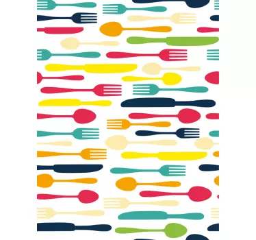 Autocolantes transparentes talheres de cozinha - TenStickers