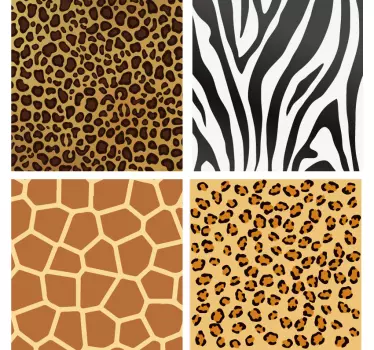 Autocolantes pequenos decorativos Azulejos e animais - TenStickers
