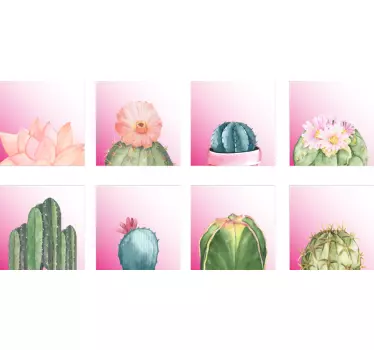 Autocolantes para azulejos tipos de cactos - TenStickers