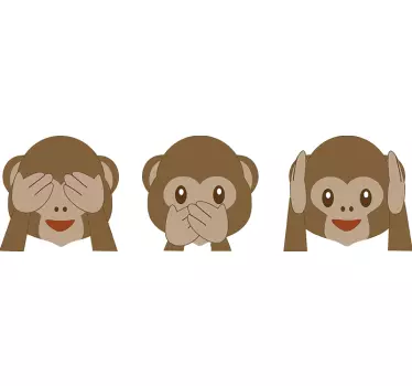 Vinis decorativos de tecnologia e internet emojis macacos - TenStickers