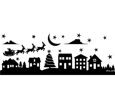 Autocolantes decorativos de Natal Cena de natal - TenStickers