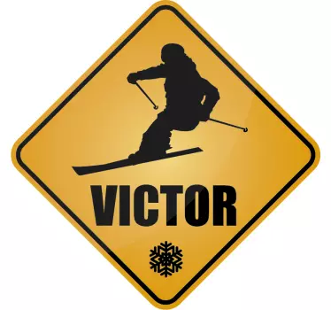 Autocolantes de outros desportos ski personalizavel - TenStickers