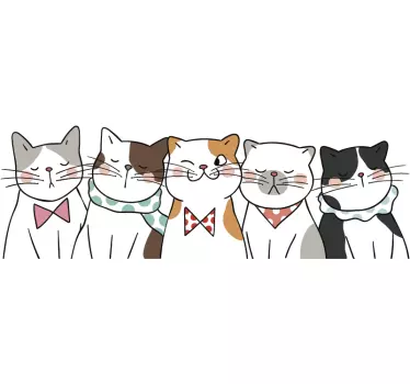 Autocolantes pequenos decorativos gatos espreitando - TenStickers