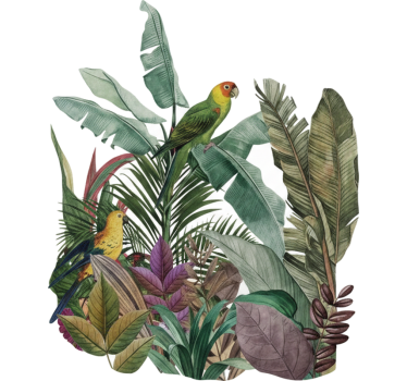 Autocolante para janela papagaios tropicais empoleirados - TenStickers