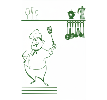 Autocolante para janela conjunto de chefe de cozinha - TenStickers