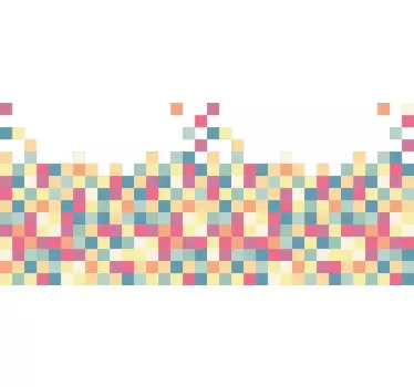 vinis decorativos cabeceira de cubos de mosaico geométrico - TenStickers