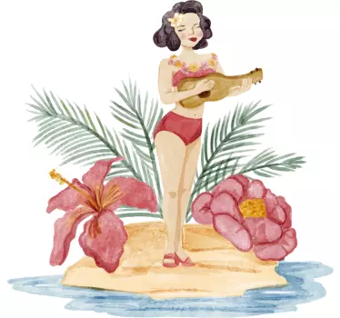 Autocolantes para quarto infantil havaiana com flores - TenStickers