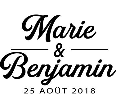 Autocolante para carro nomes personalizados de casamento - TenStickers