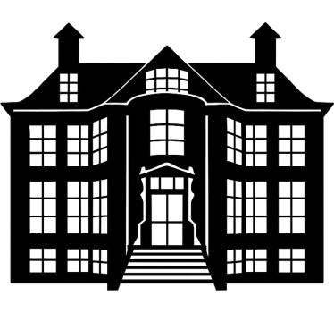 Autocolante para janela contorno de casa antiga - TenStickers