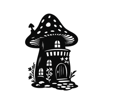 Autocolante para janela casa de cogumelo de conto de fadas - TenStickers