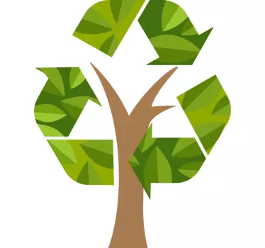 Autocolante de ícones árvore de reciclagem - TenStickers