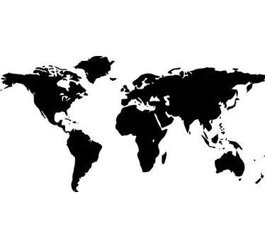 Autocolante decorativo mapa mundo em quadro preto - TenStickers