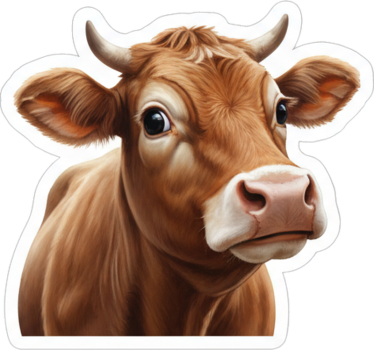 Autocolante para janela vaca curiosa do campo - TenStickers