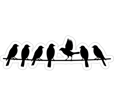 Autocolante para janela pássaros em um varal - TenStickers