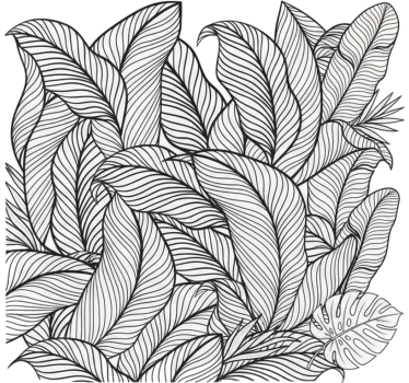 Autocolante para janela folhas tropicais monocromáticas - TenStickers