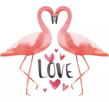 Autocolantes decorativos de pássaros e aves flamingos amor - TenStickers