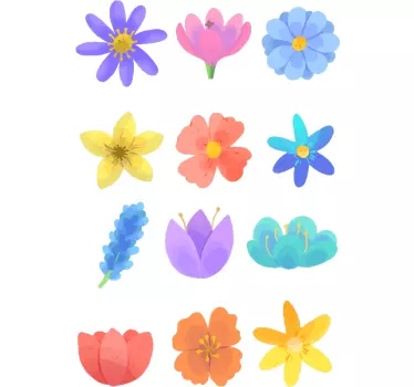 Autocolantes pequenos decorativos flores primavera - TenStickers