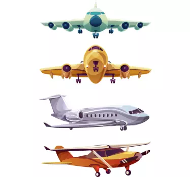 Autocolantes decorativos de ilustrações Grupo de aviões - TenStickers