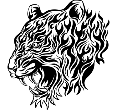 Autocolante animal cabeça de tigre feroz - TenStickers