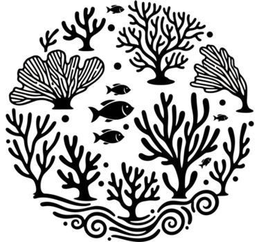 Autocolante para janela decoração coral moderna - TenStickers
