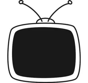 Adesivo quadro negro de televisão antiga - TenStickers
