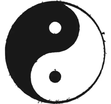 Vinil decorativo quadro preto ardósia yin yang - TenStickers