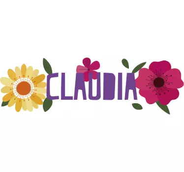 Autocolantes vinil para bicicletas Flores e nome - TenStickers