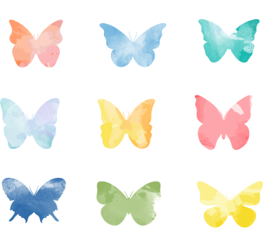 Autocolante decorativo com borboletas Borboletas coloridas - TenStickers