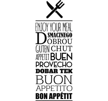 Autocolantes decorativos de lar Desfrute de sua refeição - TenStickers