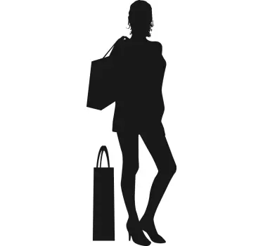 Adesivo de parede silhueta cliente senhora - TenStickers