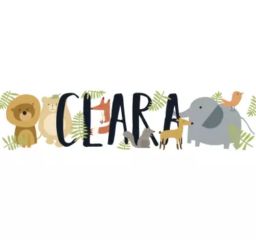 Diferentes animais nomeados <b>autocolante</b> de bicicleta - TenStickers