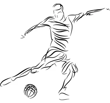 <b>vinil decorativo de futebol</b> jogador de futebol abstrato - TenStickers