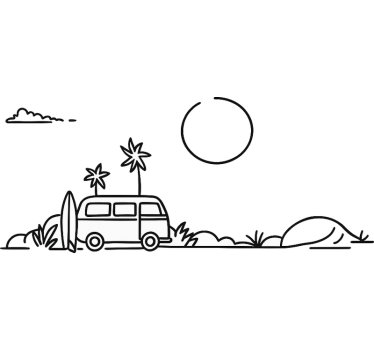 Autocolante de parede paisagem de surf no oceano - TenStickers