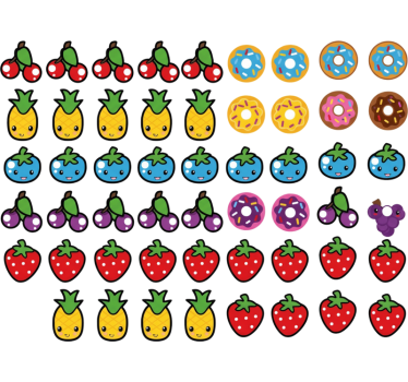 Autocolante personalizável de frutas cartoon fofas - TenStickers