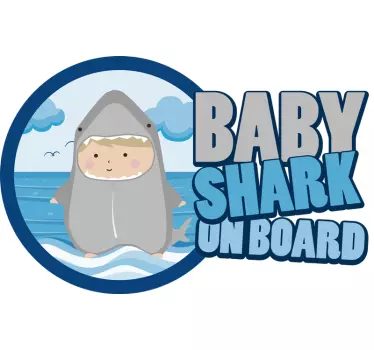 Bebe a bordo personalizado Tubarão bebê a bordo - TenStickers