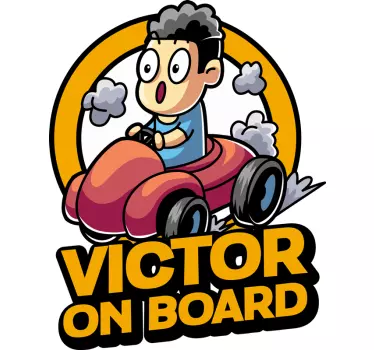 Autocolantes personalizáveis Criança (nome) a bordo - TenStickers