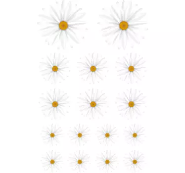 Padrão com margaridas vinil autocolante de flores - TenStickers
