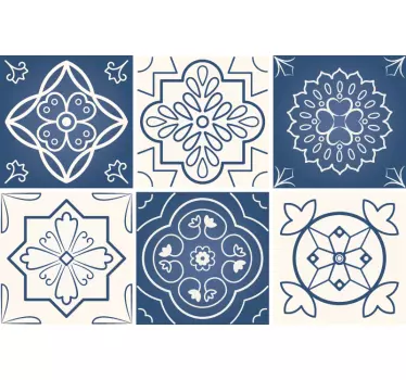 Autocolante azulejo Azulejos com padrões florais - TenStickers