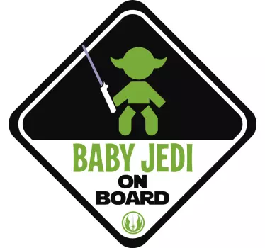 Autocolante bebe a bordo Yoda bebé a bordo - TenStickers