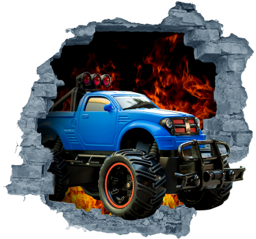 Autocolantes para quarto infantil Carro 3D - TenStickers