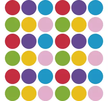 Autocolante geométrico padrão de círculo colorido - TenStickers
