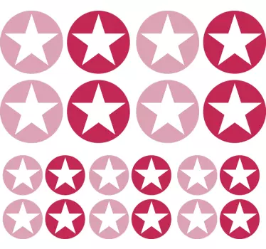 Autocolante geométrico padrões de estrelas rosa - TenStickers