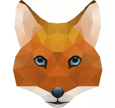 Autocolante animal cabeça de raposa poligonal - TenStickers