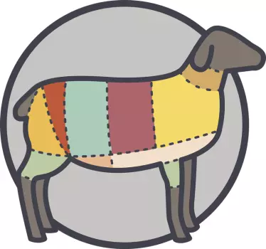Autocolante animal ovelhas coloridas da fazenda - TenStickers