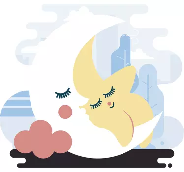 Autocolante para crianças lua e estrela - TenStickers