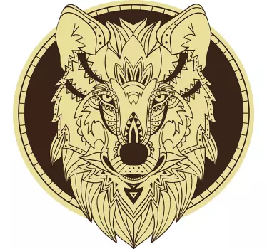 Autocolante cabeça de lobo artística - TenStickers