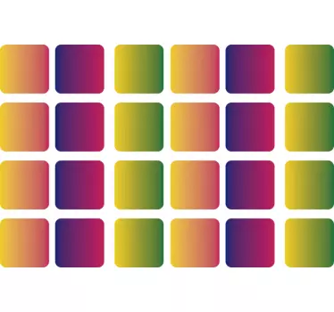 Autocolante geométrico quadrados de gradiente coloridos - TenStickers