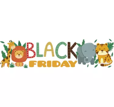 Autocolante de promoção animais divertidos black friday - TenStickers